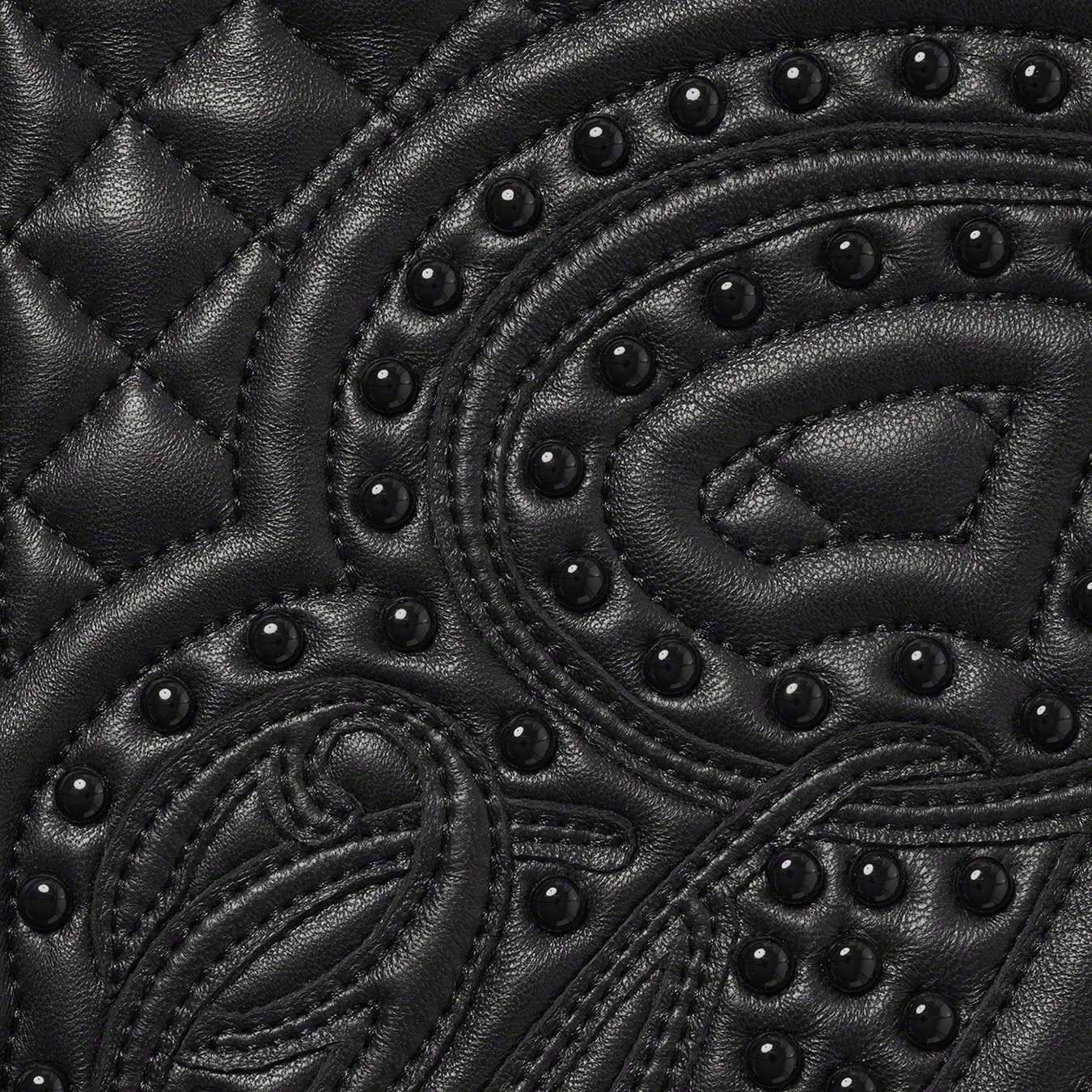 Studded Quilted Leather Jacket view 8